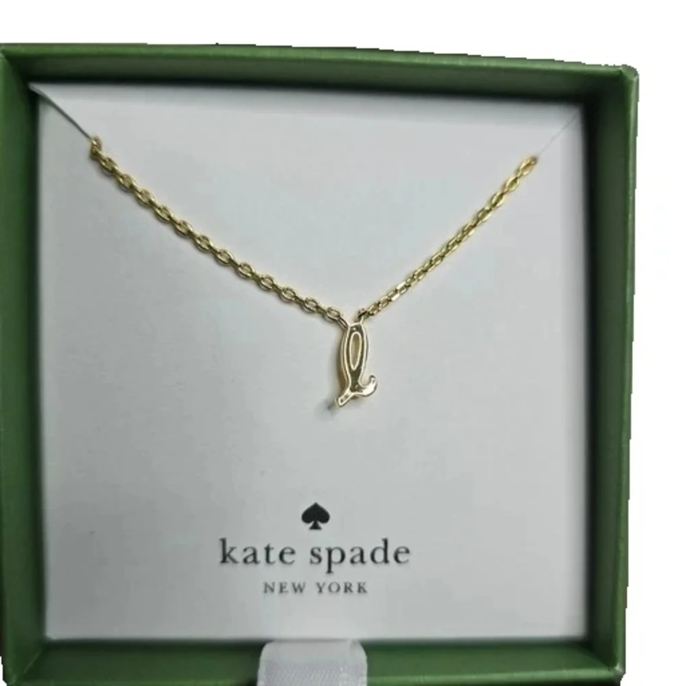 NIB Kate Spade One In A Million Gold Plated Initial Pendant Necklace L New